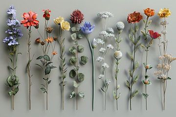 bloemkunst collectie aan de muur van Egon Zitter