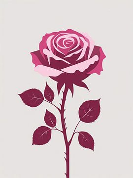 Burgundische Rose Silhouette von Giandra Safaraz