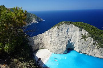 Schiffswrack Strand Zakynthos von Naomi van Wijngaarden-Knip