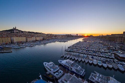 Oude haven zonsondergang