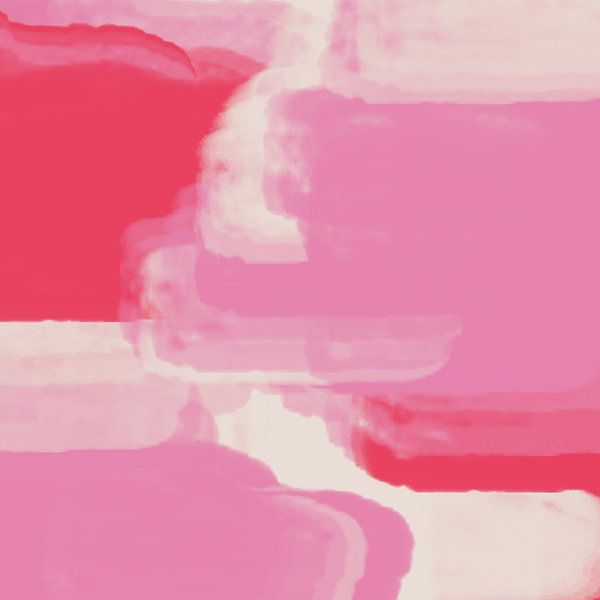 Abstract art in neon and pastel colors. Purple, red, white no. 6 by Dina Dankers