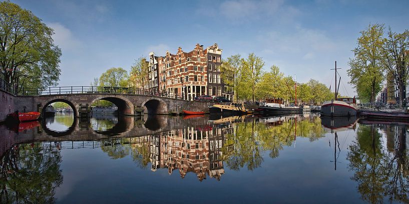 Maisons de canal sur le Brouwersgracht à Amsterdam par Frans Lemmens