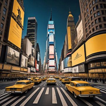 New York City with retro taxis by Gert-Jan Siesling