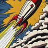Zum Mond! Pop Art Rocket - Vintage-Poster nach Roy Lichtenstein von Roger VDB
