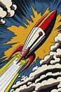 Zum Mond! Pop Art Rocket - Vintage-Poster nach Roy Lichtenstein von Roger VDB Miniaturansicht