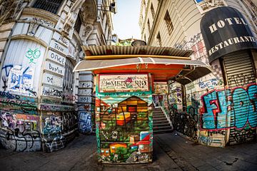 Street scene in Valparaíso, Chile by Ron Van Rutten