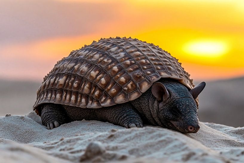 Tatou dans un chaud coucher de soleil par Imperial Art House
