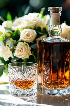 Whisky bloemen van Poster Art Shop