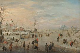 Genieten van het ijs, Hendrick Avercamp
