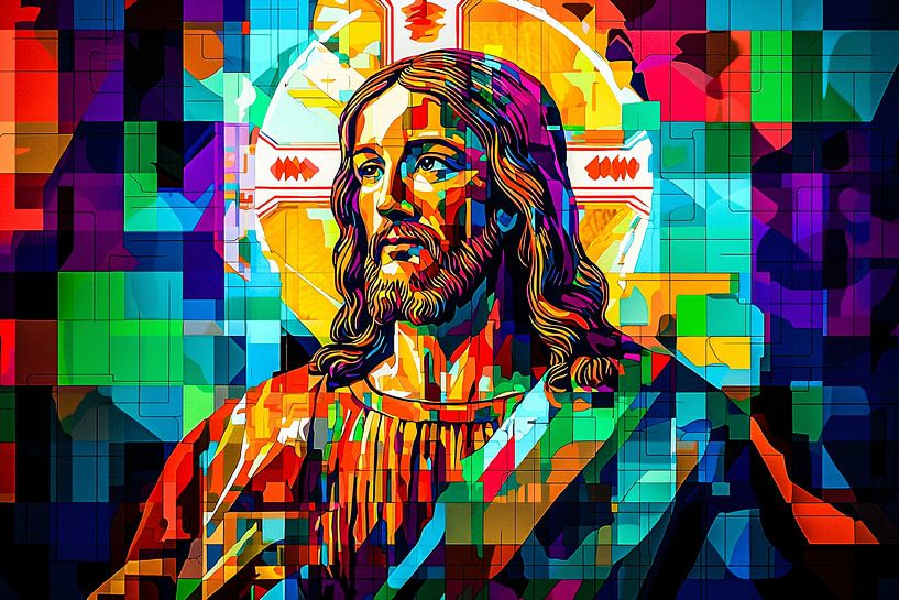 Jesus in cubist style by Art & Soul Creations