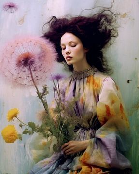 Portret "Flower power" van Carla Van Iersel