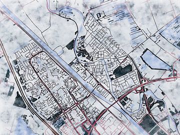 Kaart van Maarssen in de stijl 'White Winter' van Maporia