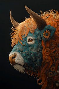 Bezaubernder schottischer Highlander mit detailliertem Felldesign