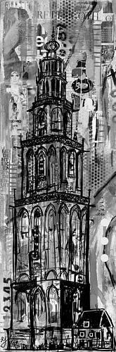 Martinitoren Groningen zwart/wit