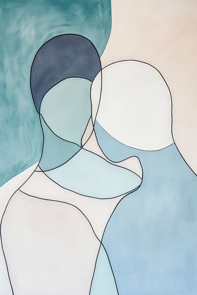 Embracing the shapes - Abstract in blue by Poster Art Shop