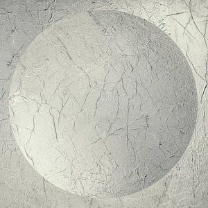 Moderne Abstraktion im Minimalismus. Silber Weiß.