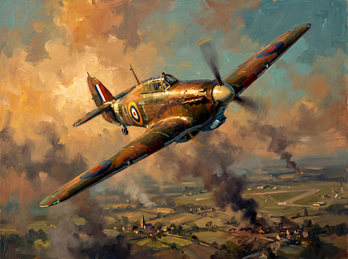 Hawker Hurricane in der goldenen Abenddämmerung von Jan Keteleer