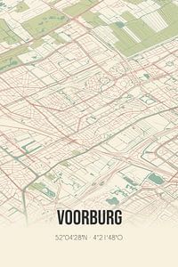 Vieille carte de Voorburg (Hollande du Sud) sur Rezona