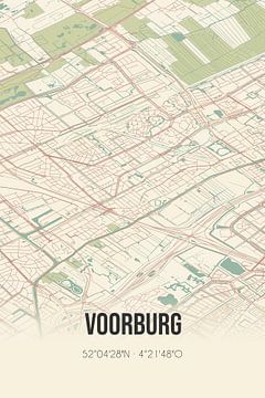 Vintage landkaart van Voorburg (Zuid-Holland) van Rezona