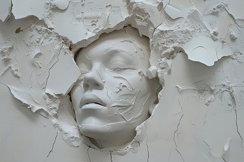 Digitaal abstract aan de muur