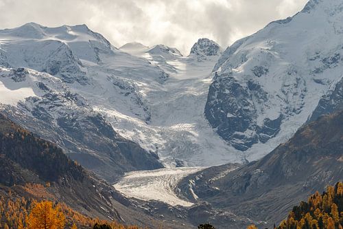 View of the Morteratsch glacier in Switzerland