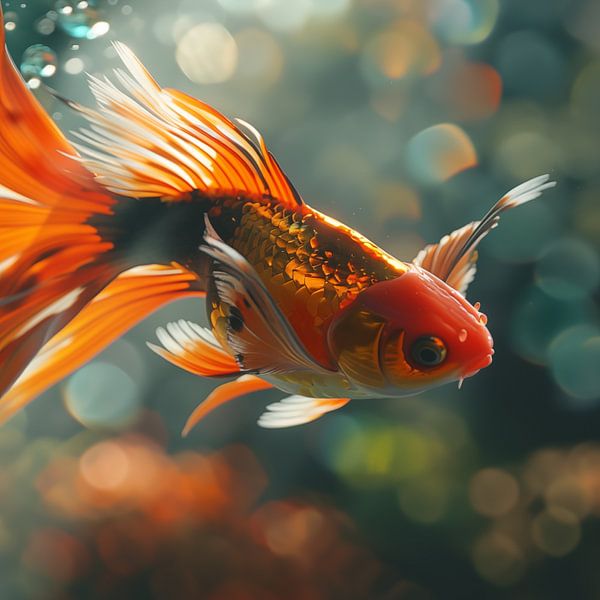 Mini japanese koi carp orange by TheXclusive Art