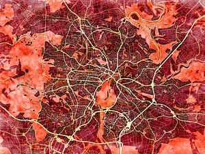 Karte von Kassel im stil 'Amber Autumn'