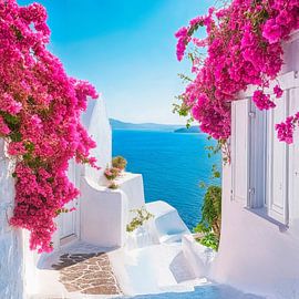 Blütenmeer Griechenland von Poster Art Shop