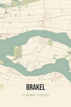 Vintage landkaart van Brakel (Gelderland) van Rezona