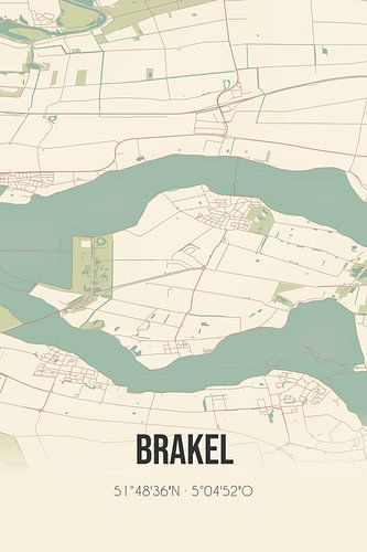 Vintage landkaart van Brakel (Gelderland)