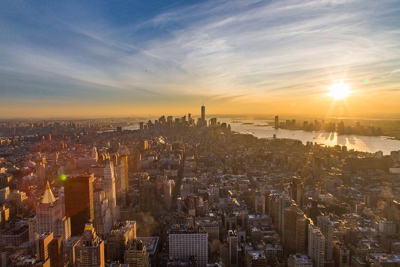 Manhattan skyline zonsondergang par Sjoerd Tullenaar