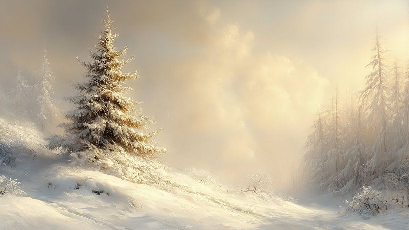 Snow Landscape by Abstract Painting