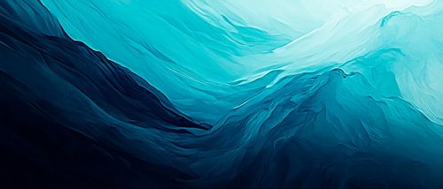 Abstracte golven in koel blauw