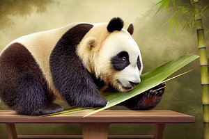 Panda isst Bambus Illustration