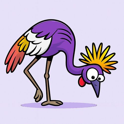 Vrolijke fantasie vogel op een been van Jose Lok