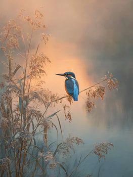 Eisvogel bei Sonnenaufgang