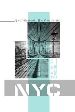 Poster Art NYC Brooklyn Bridge