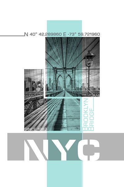 Poster Art NYC Brooklyn Bridge von Melanie Viola