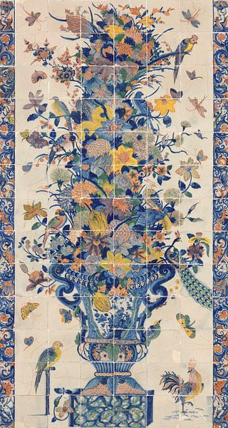 Flower still life on tiles by All the Masters