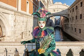Carnival Costume and Bridge of Sighs in Venice by t.ART