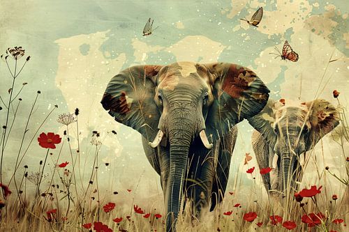 Olifantenparade door Bloemenzee