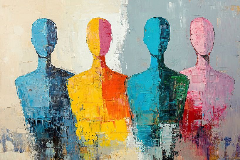 Figuren abstrakt | Abstrakte Menschen mit verschiedenen Farben von Kunst Laune
