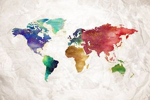 Artistic World Map II van ArtDesignWorks