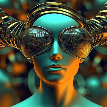 Futuristisch hoofd van Ton Kuijpers