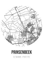 Prinsenbeek (Noord-Brabant) | Karte | Schwarz und Weiß von Ortsdrucke