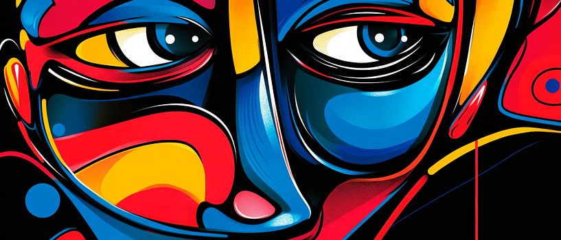 Colour face illustration - modern and expressive by Poster Art Shop