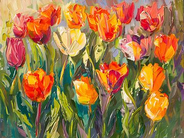 Tulip bed expressionist I by Petra Dreiling-Schewe