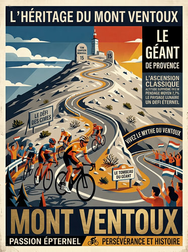 Mont Ventoux wielrenners