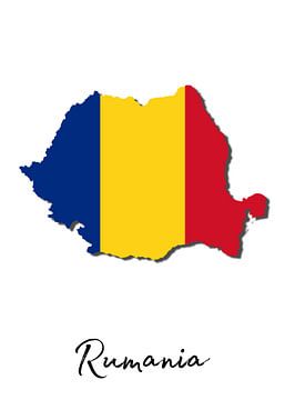 Roumanie Carte du pays Drapeau sur Wijaki Thaisusuken