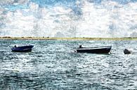 2 Boote auf dem Wasser in Sint Philipsland (Provinz Zeeland, Niederlande) (Kunstwerk) von Art by Jeronimo Miniaturansicht
